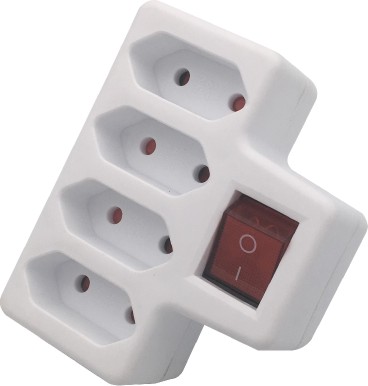 SHIQIONG 4x2.5A German Type Plug Adapter with Child Protection and Two-Pole Switch