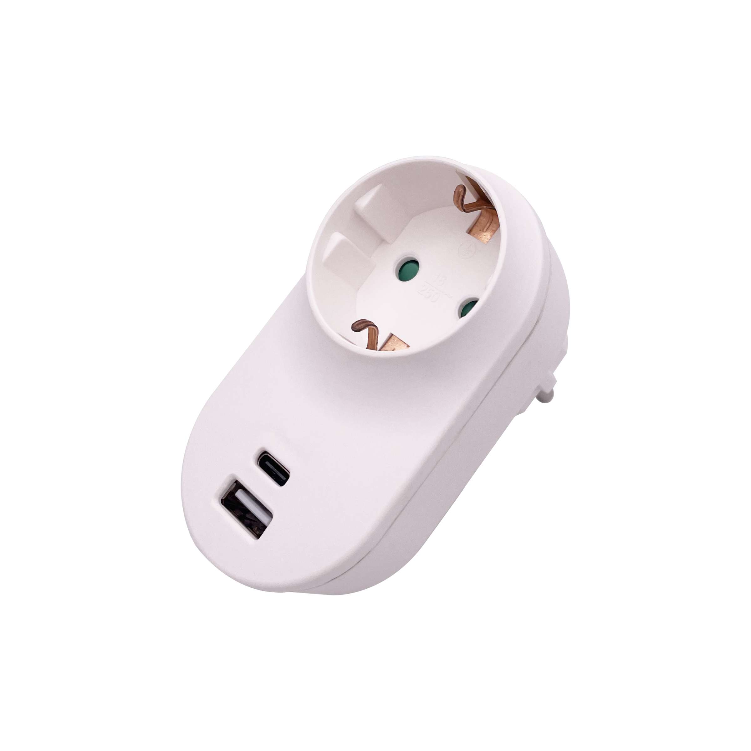 SHIQIONG Plug Adapter with USB A+C Ports