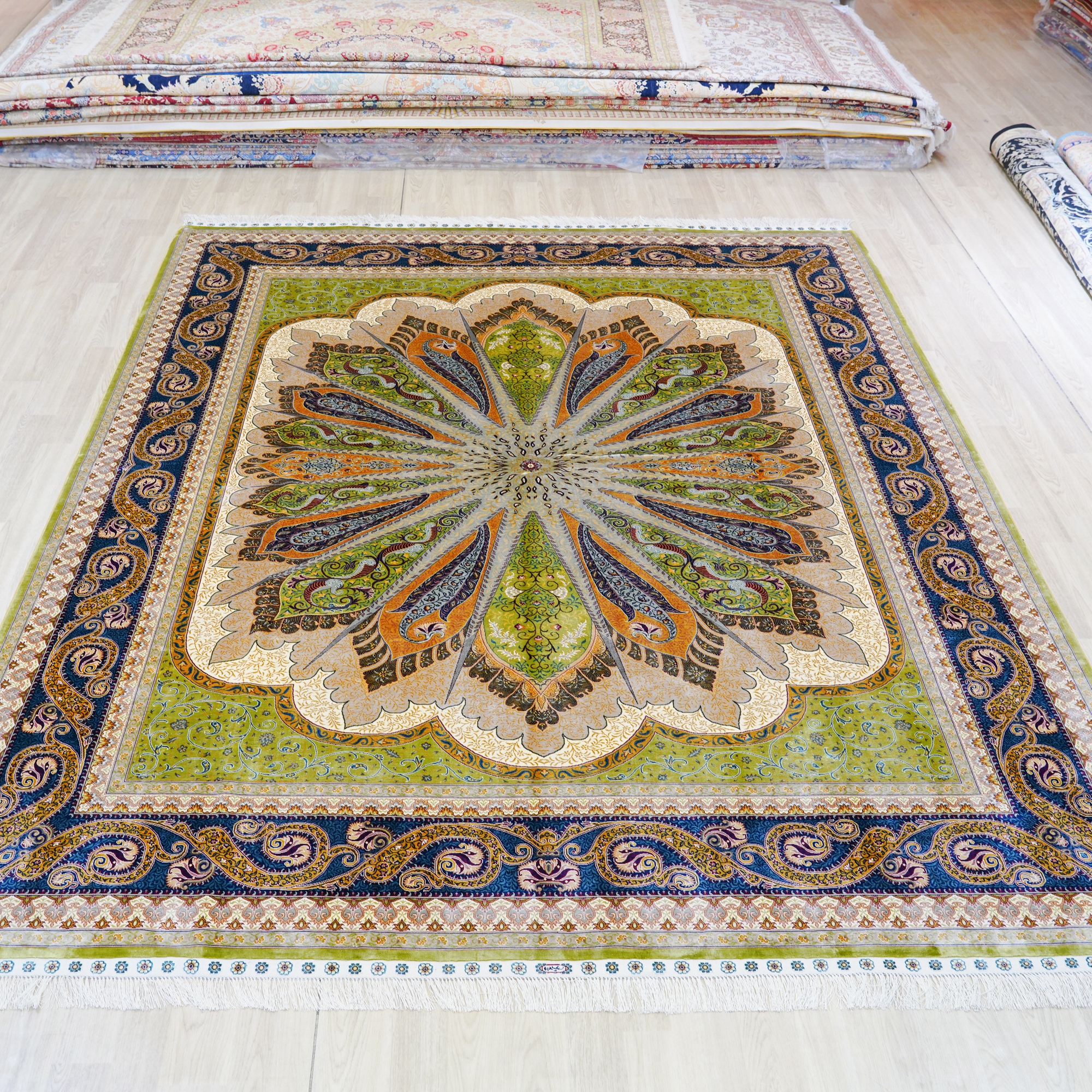 YILONG 8'x10' Handmade Turkish Silk Persian Rug