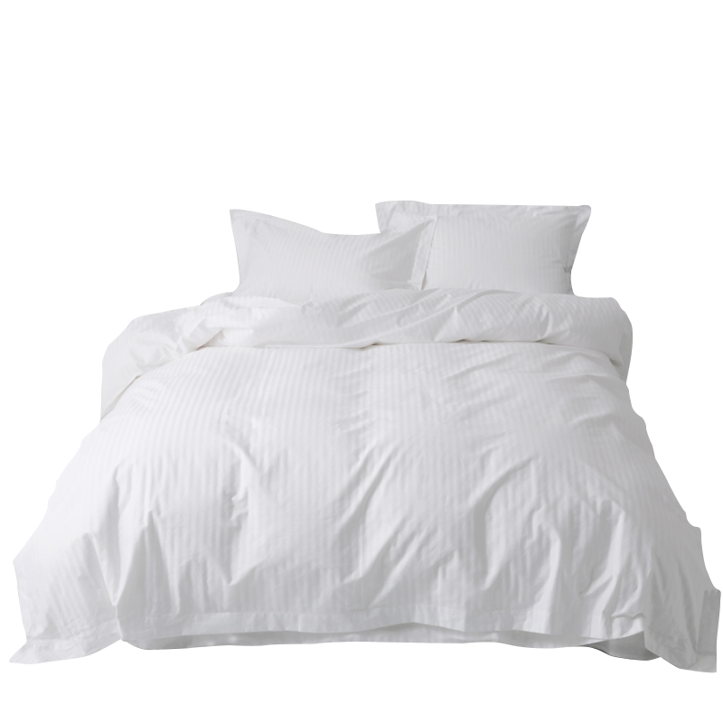 1cm Satin Cotton Bedding Set - White