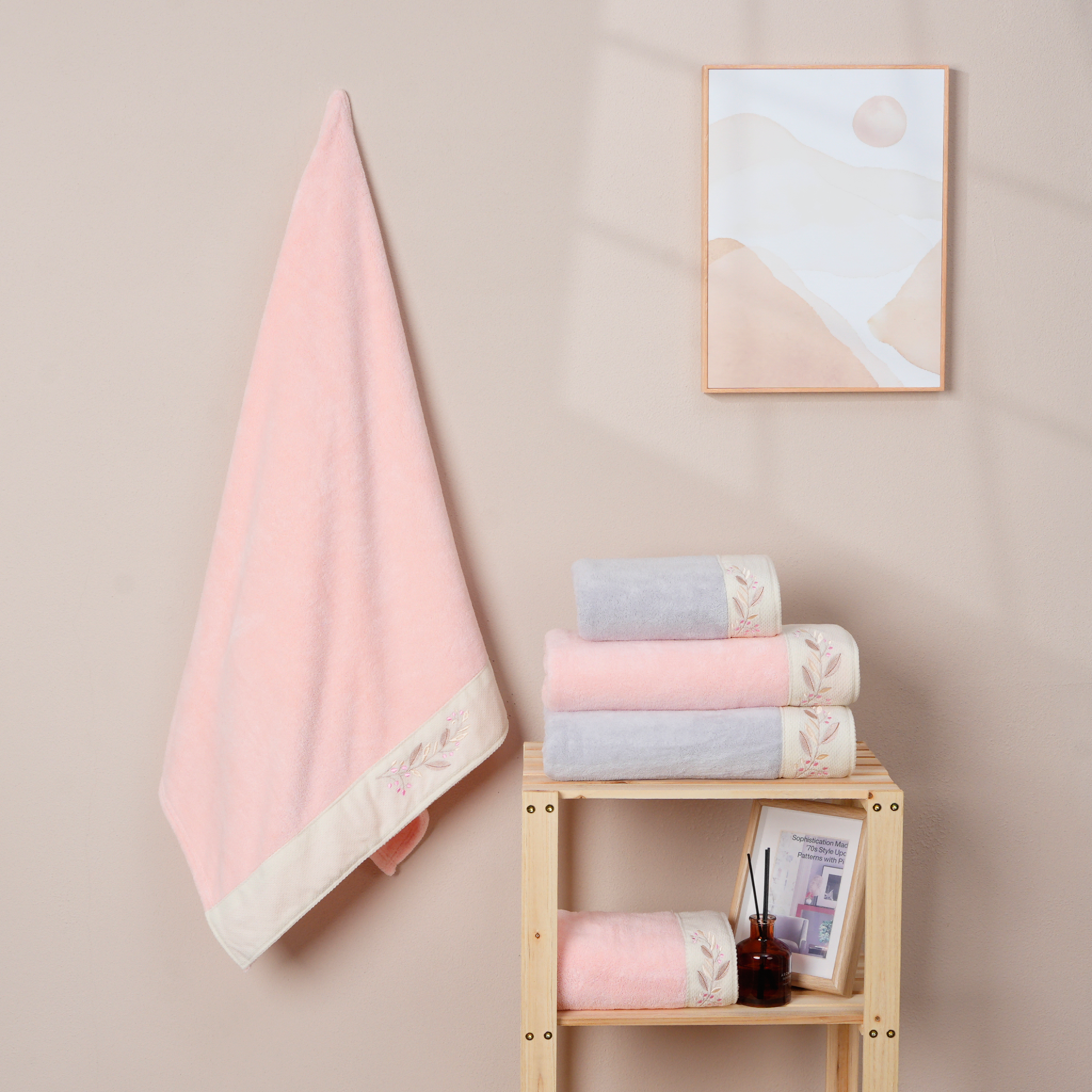 Coral Fleece Chenille Embroidery Towel
