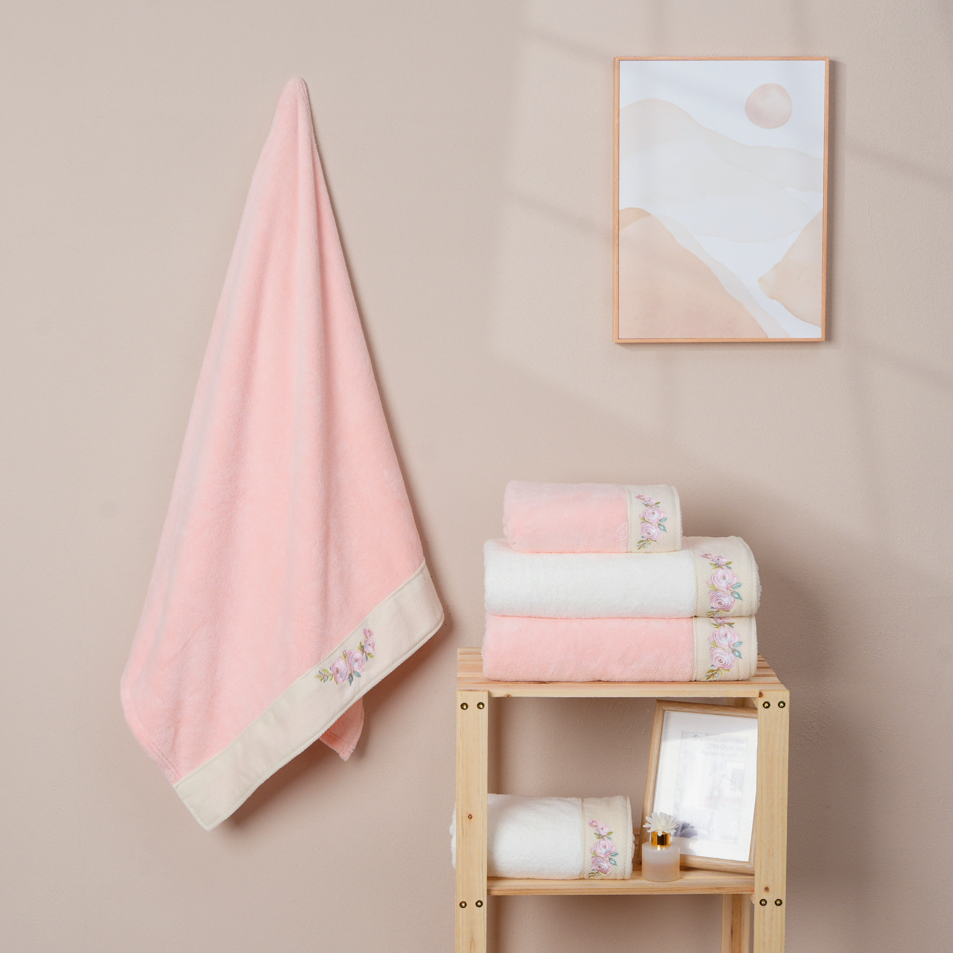 Coral Fleece Chenille Embroidery Towel