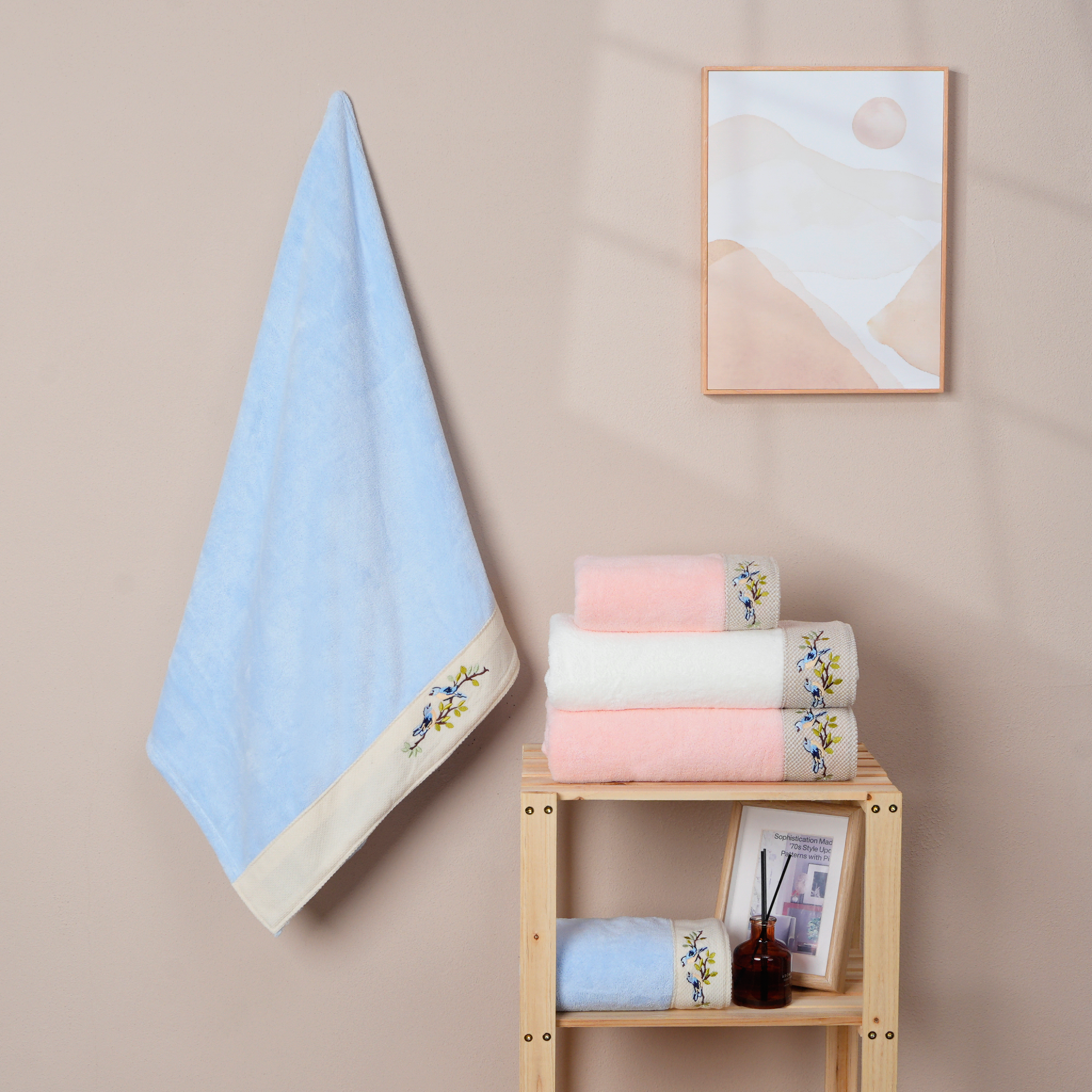 Coral Fleece Chenille Embroidery Towel