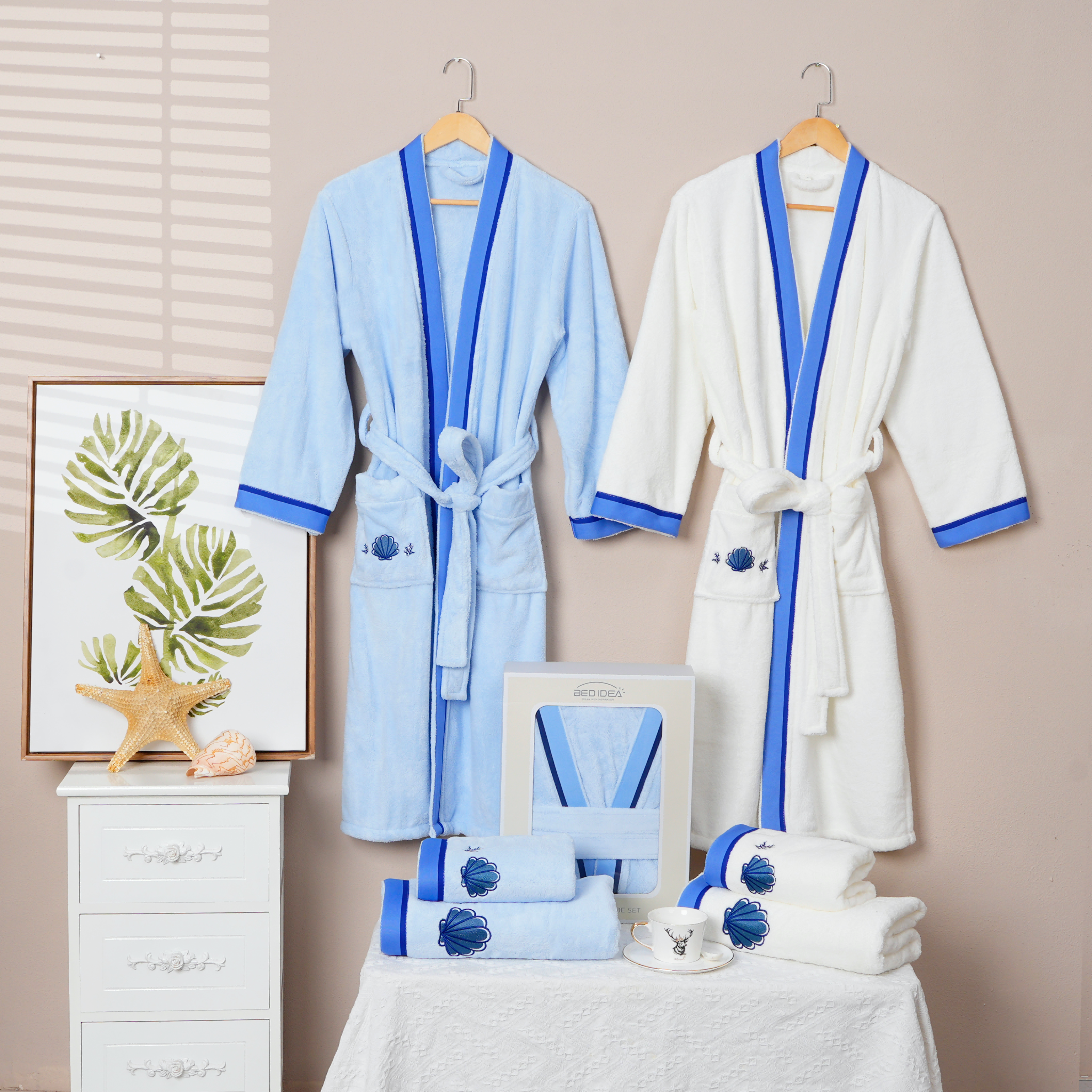 Coral Fleece Embroidery Bathrobe