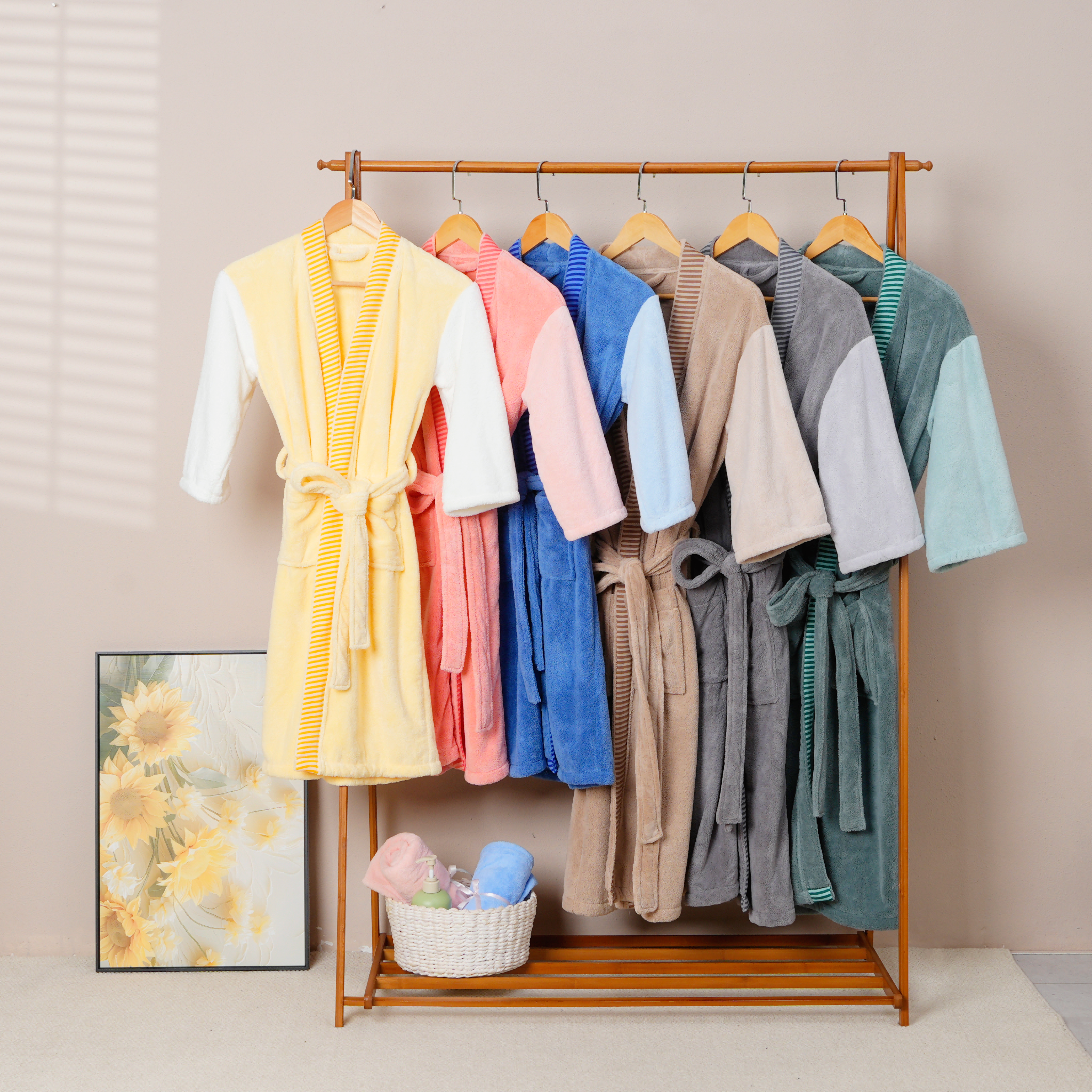 Coral Fleece Tape Bathrobe