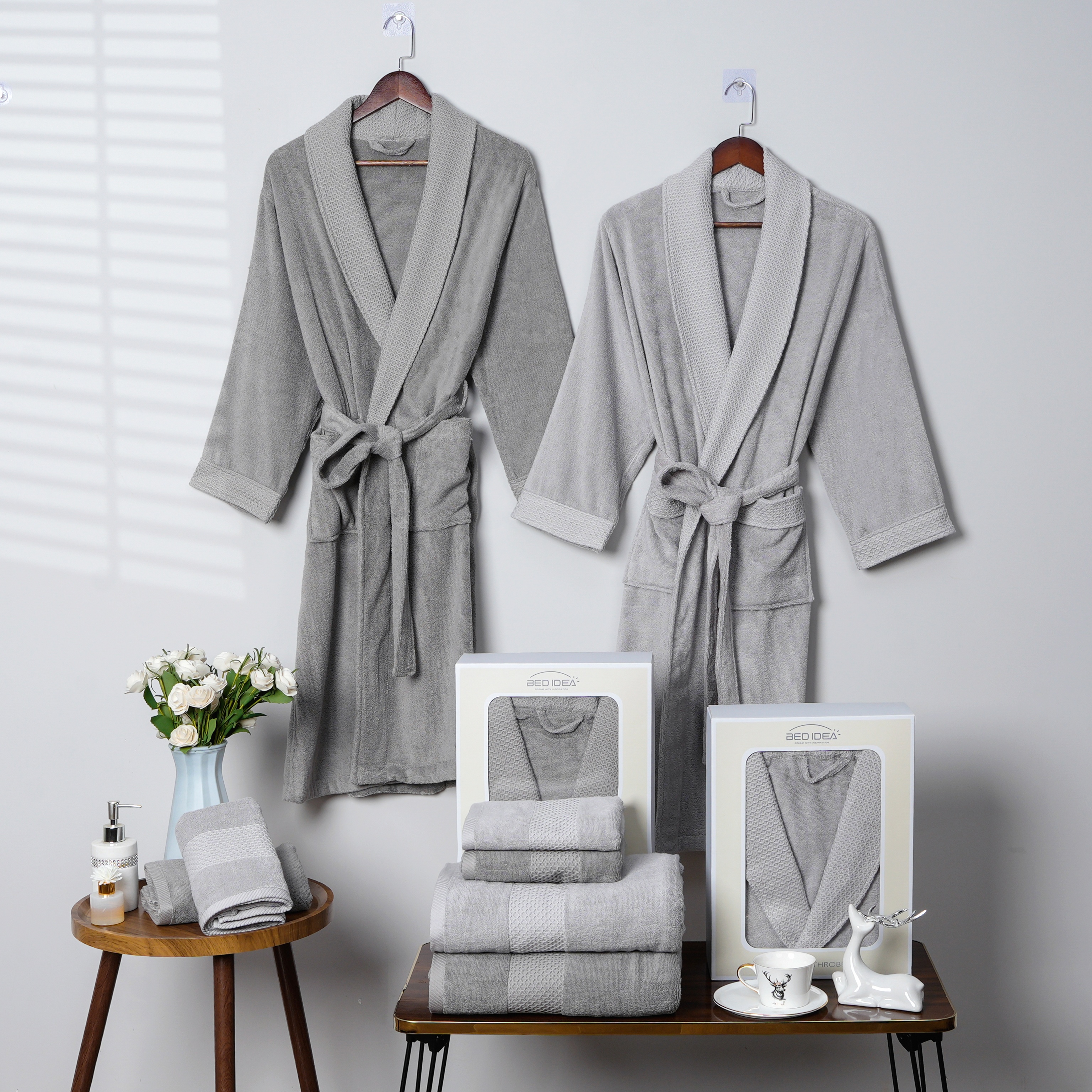 Cotton Solid Bathrobe