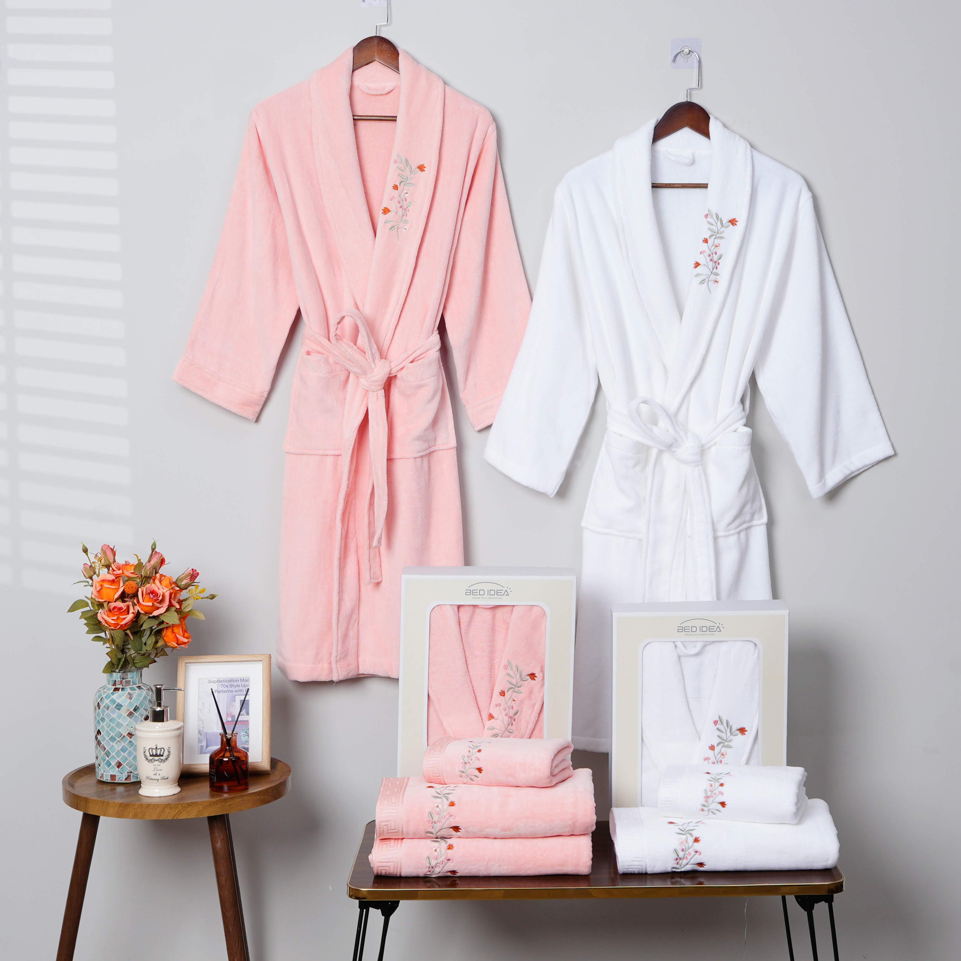 Cotton Embroidery Bathrobe