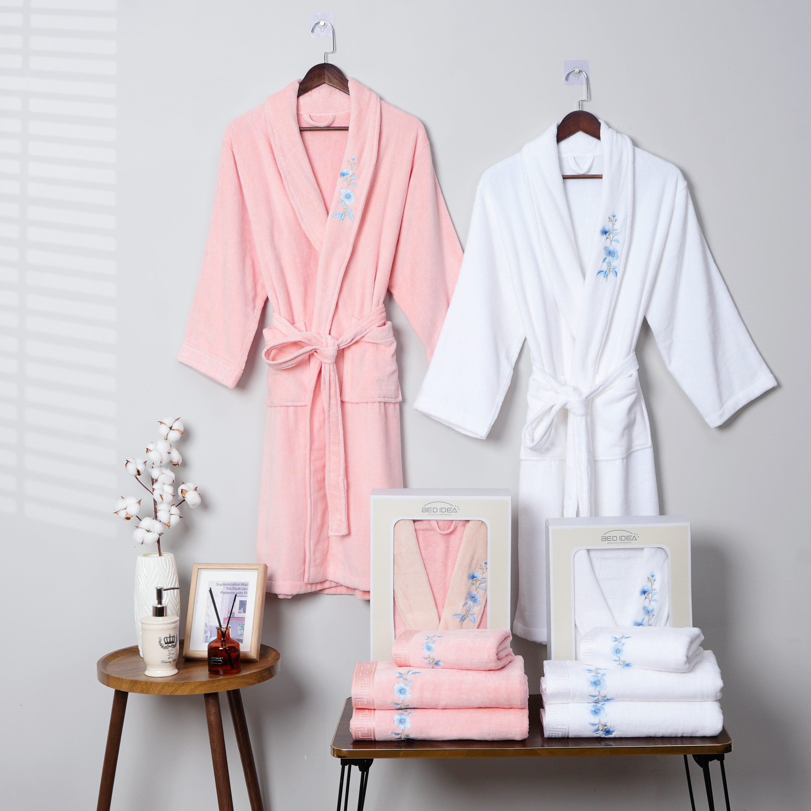 Cotton Embroidery Bathrobe