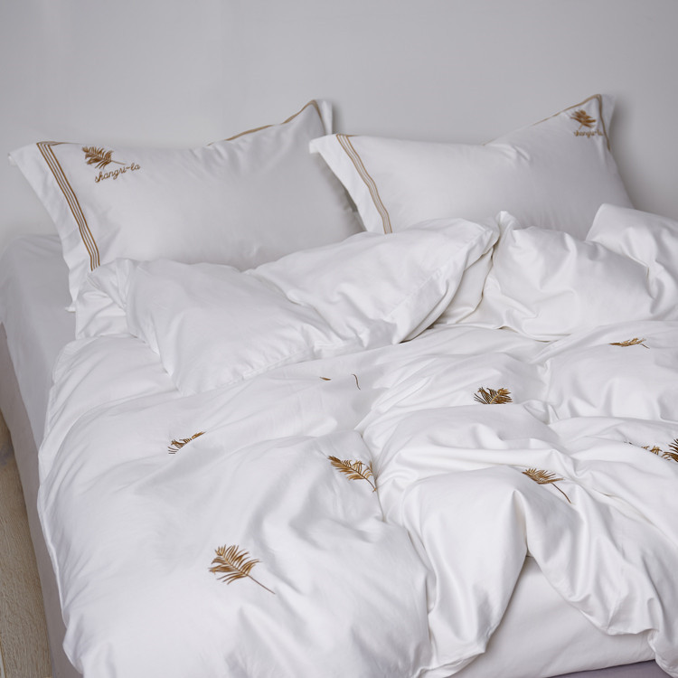 4 Piece Embroidered Cotton Bedding Set