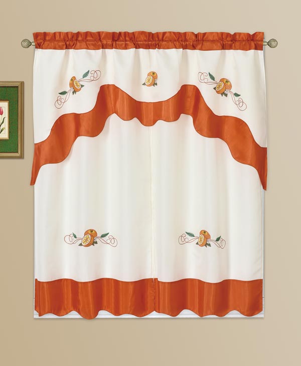 Clipped Voile Window Curtain Set
