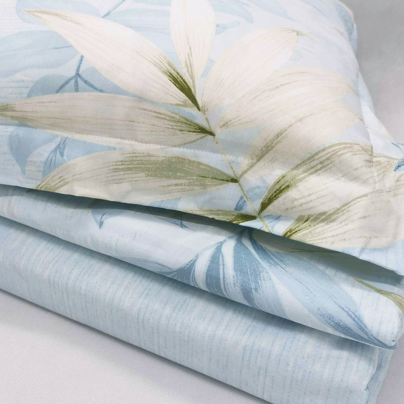 100% Cotton Botanical Print Fabric for Duvet Covers and Bedding