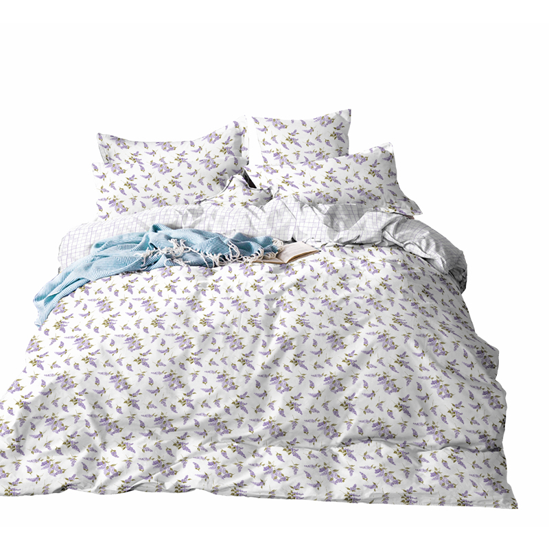 160 TC 100% Cotton Lilac Print Fabric for Bedding