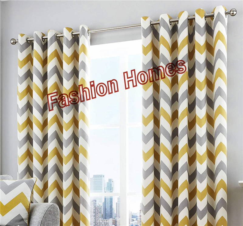 100% Polyester Microfiber Curtain with Patchwork and Geometric Patterns
