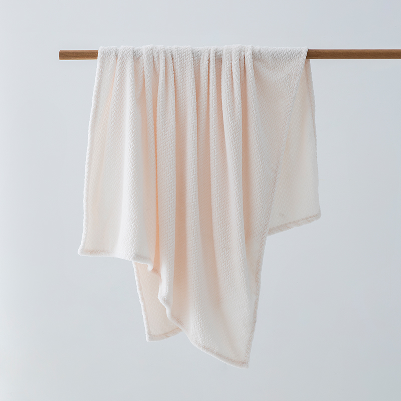 Flannel Jacquard Solid Throw Blanket