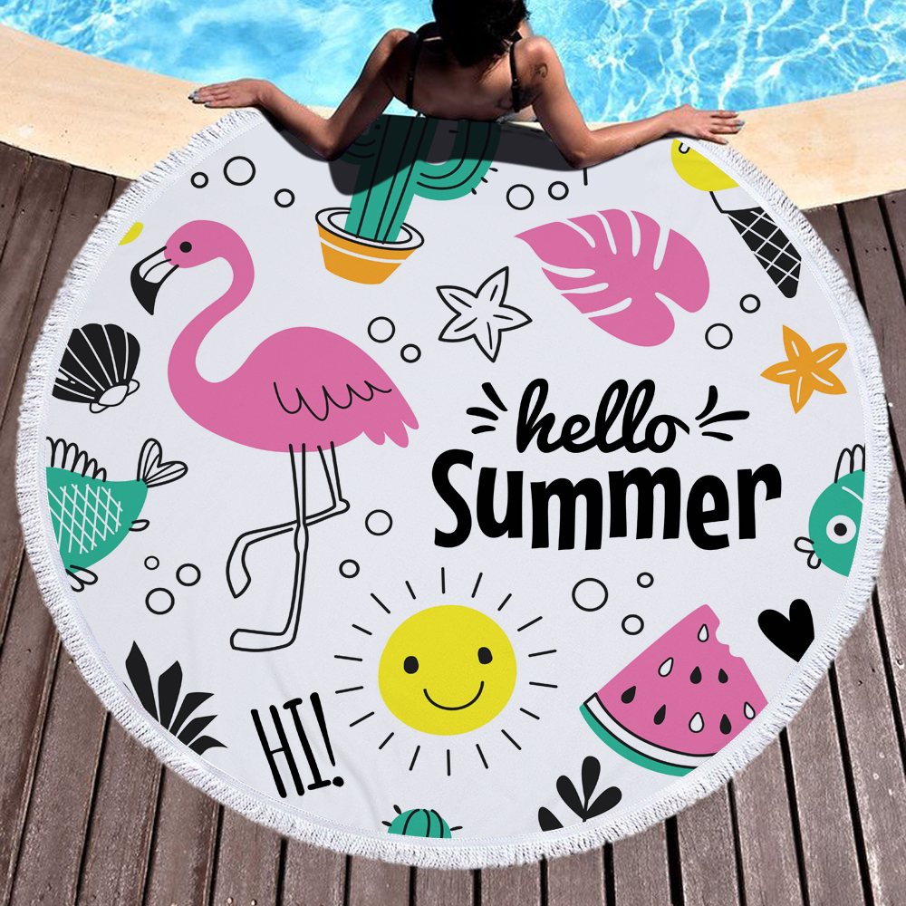 Round Beach Towel with Tassels