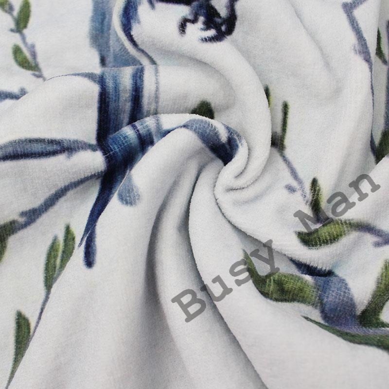 Digital Printed Cotton Bath Towel with Chinese Painting Design