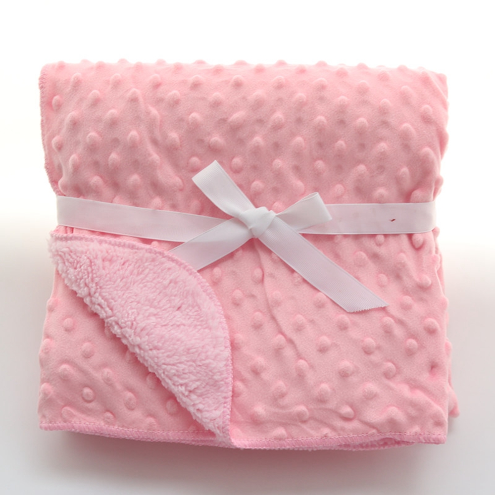 Baby Coral Fleece Double Layer Blanket for Swaddling and Bedding