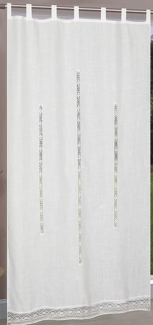 Curtain with Drawwork Lace
