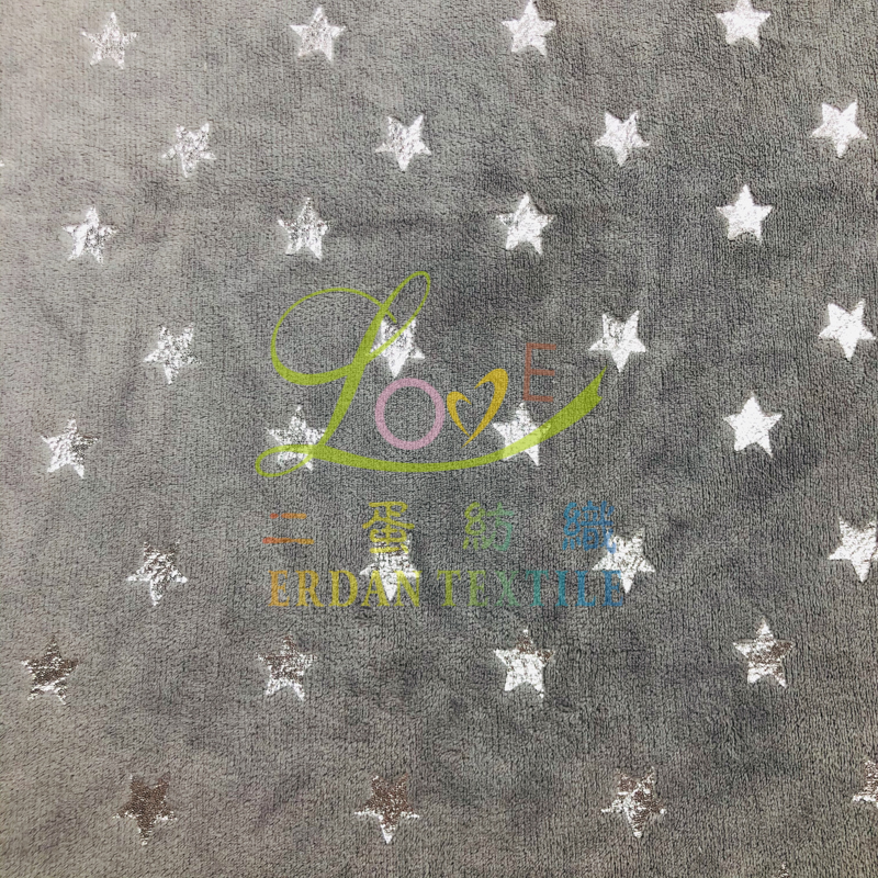 Soft Warm Flannel Throw Blanket with Silver Gold Metallic Foil Print