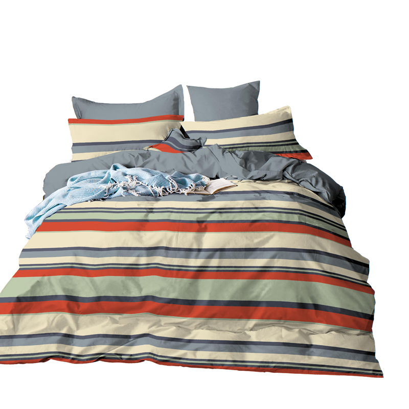 1502TC 100% Cotton Cross Stripe Print Fabric for Duvet Cover