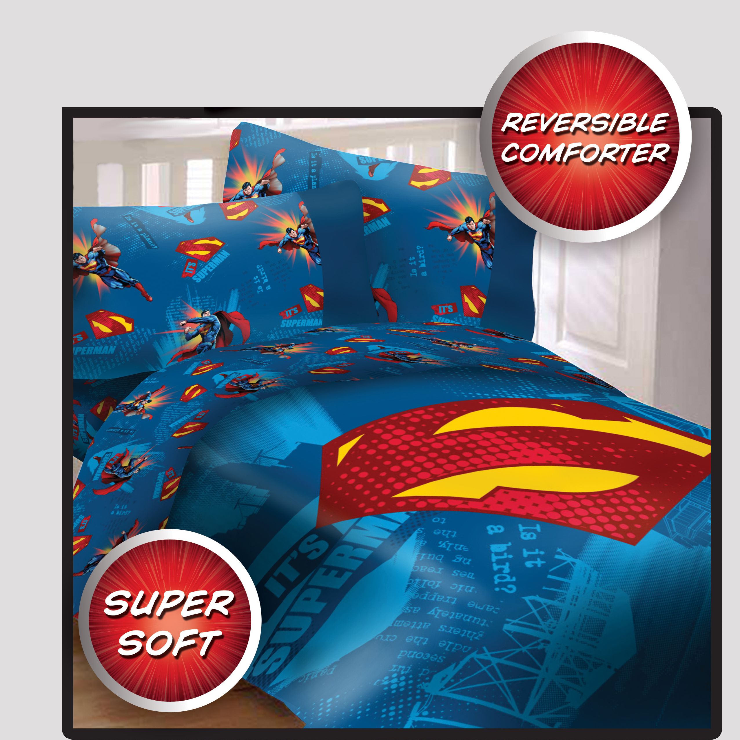 Superman 100% Polyester Quilting Set