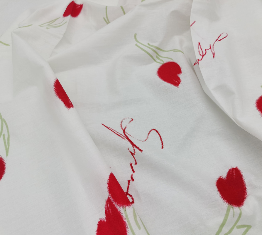100% Cotton Tulip Design Pigment Print Fabric for Bedding