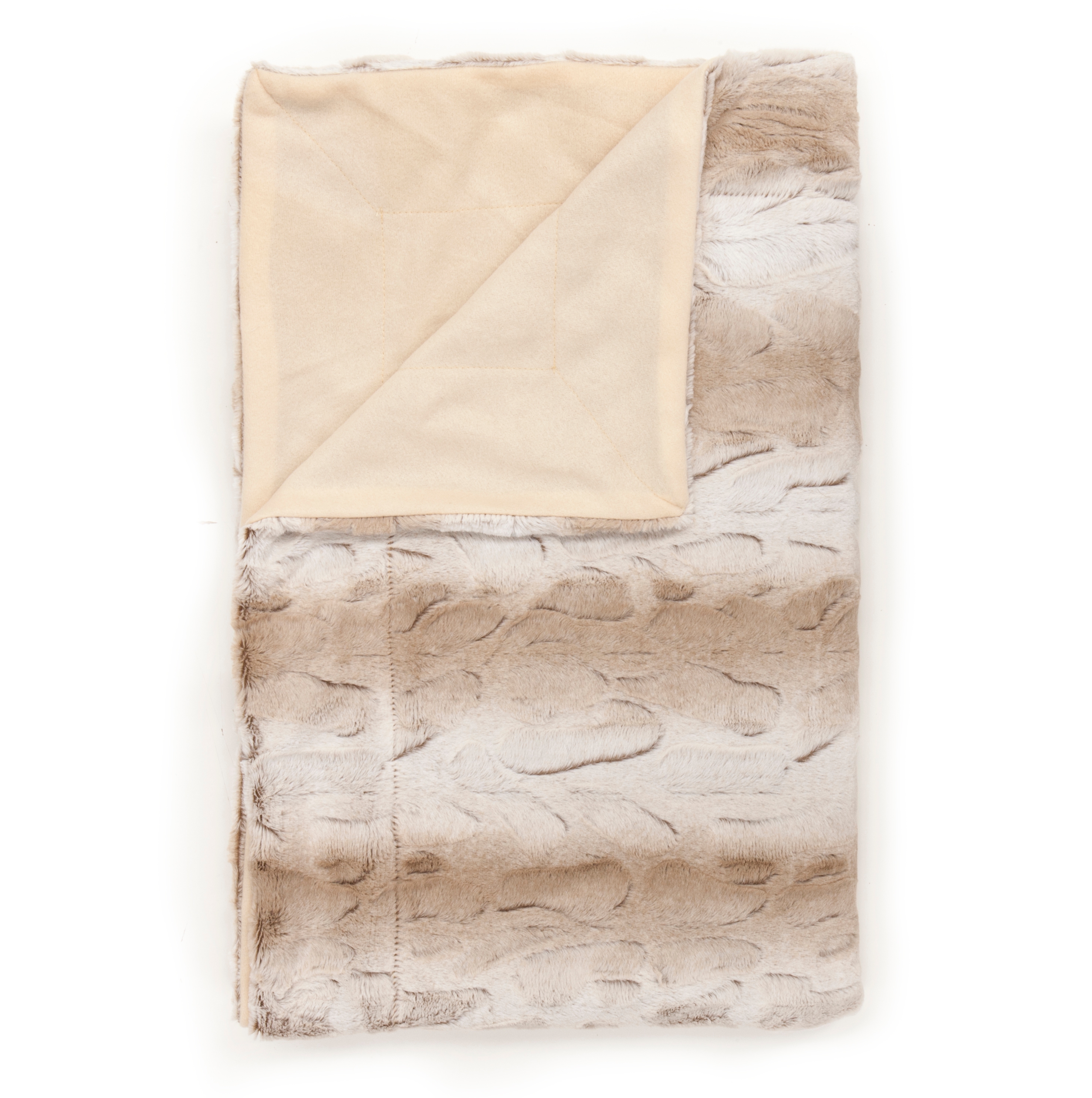 100% Polyester Faux Fur Reversible Throw Blanket