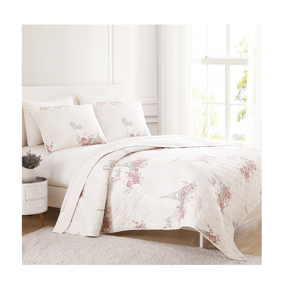 King Size Hypoallergenic Microfiber Bedspread Set with Pillowcase