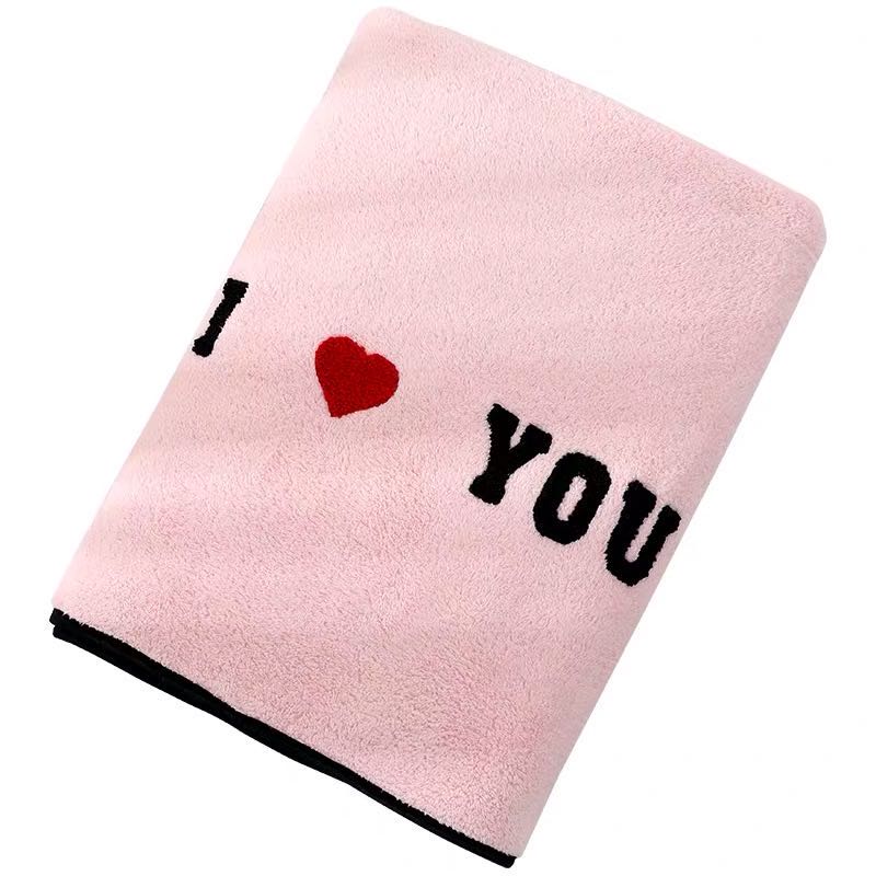 Coral Fleece Embroidery Custom Logo Bath Towel Gift
