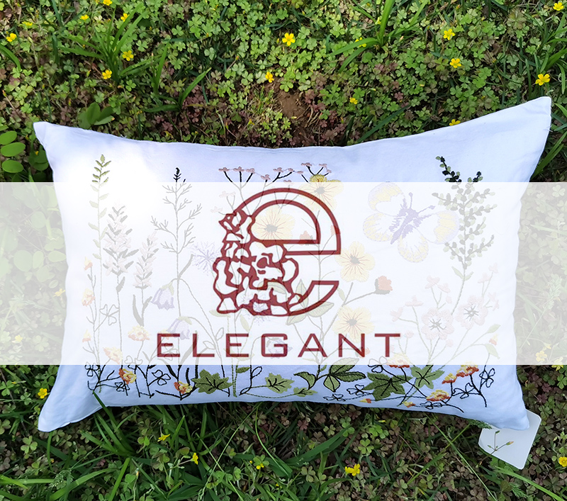 Fashion Spring Flower Decorative Throw Pillow with Floral Embroidery
