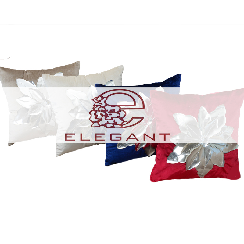 Handmade 3D Leather Flower Decorative Pillow