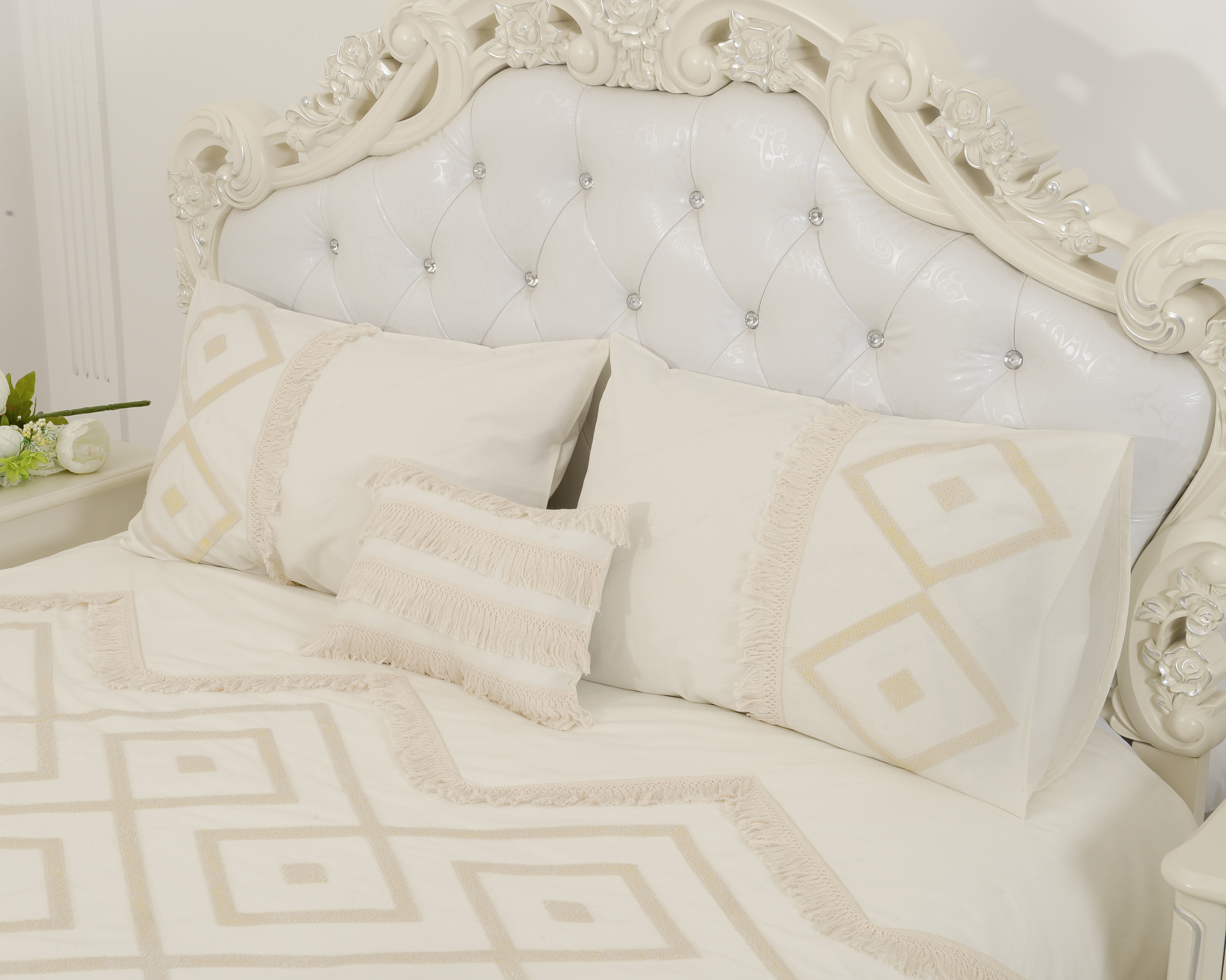 3D Embroidery Tassel Duvet Cover Set