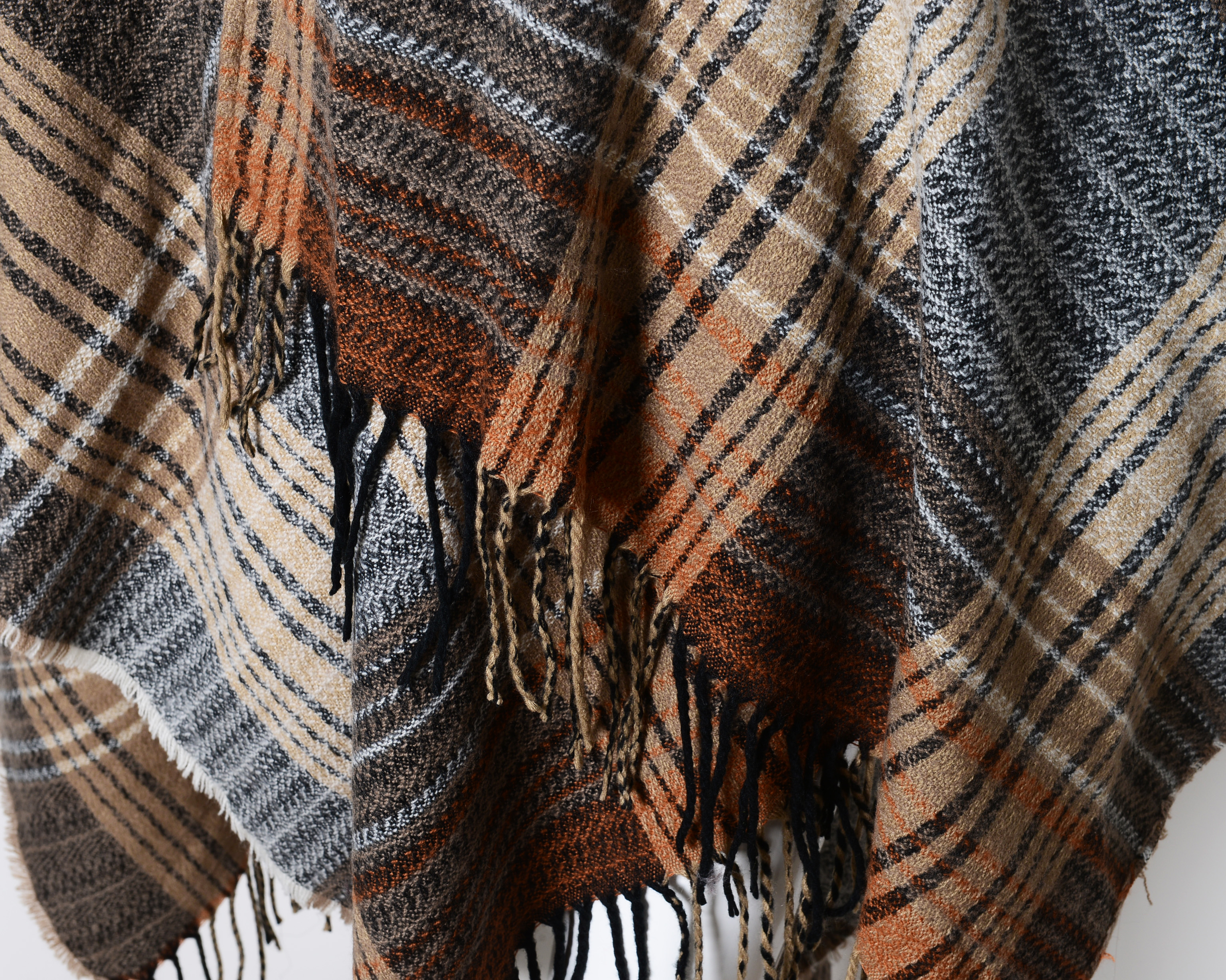 Super Soft Check Tassel Shawl Blanket
