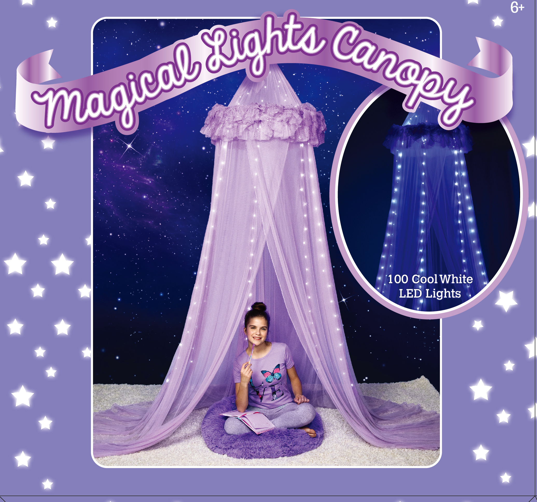 100% Polyester Mosquito Net with 100 Star-like Lights