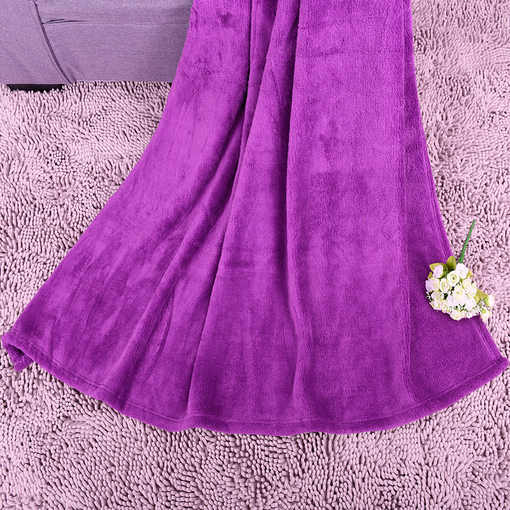 Solid Faux Fur Fleece Blanket