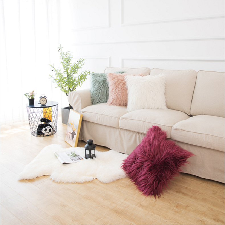 Faux Fur Pillow Cushions for Sofa, Chair, Bed, and Home Decoration