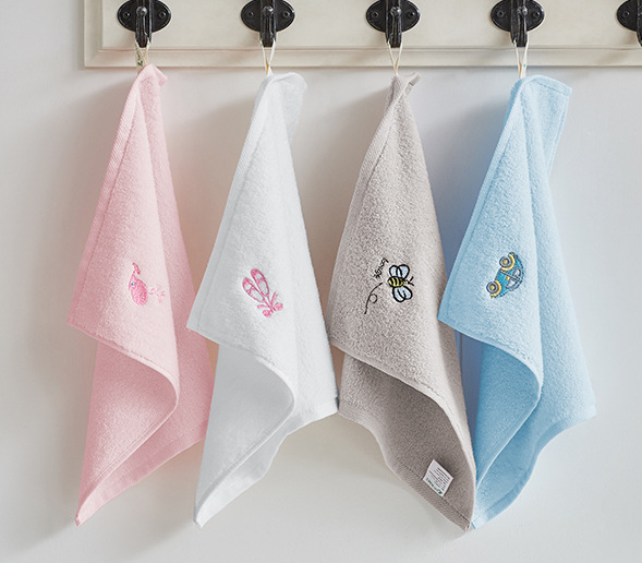 Cotton hand towel with embroidered logo