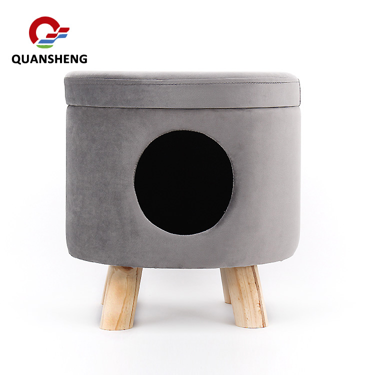 Pet House Ottoman with Wooden Legs