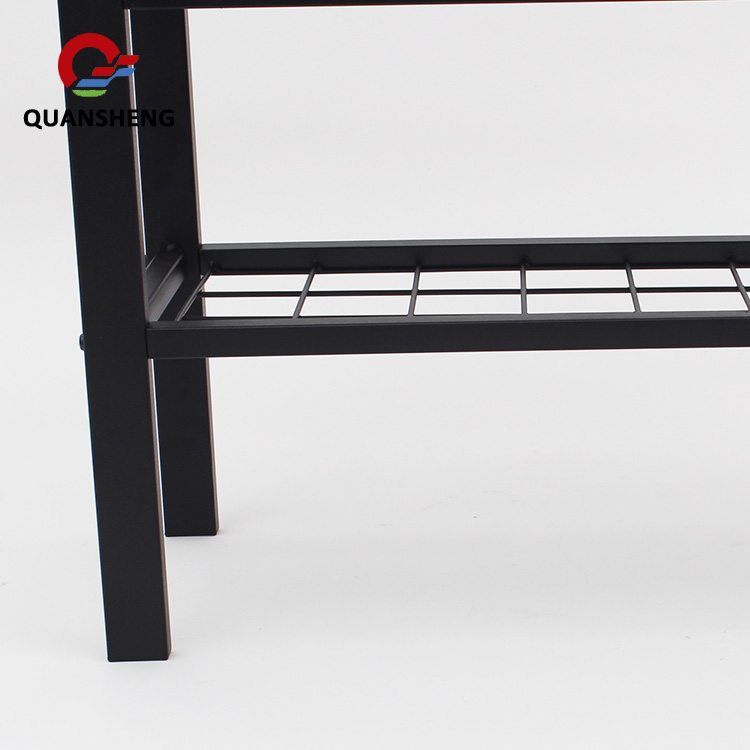 Faux Linen Shoe Rack Seating Bench