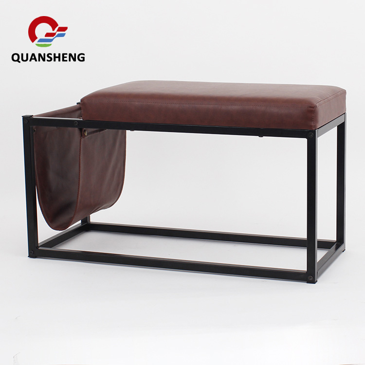 PU Leather Shoe Rack with Seating