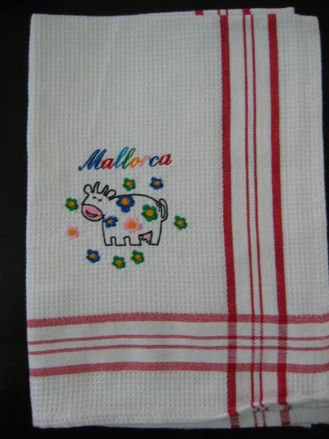 Embroidery Waffle Kitchen Towel