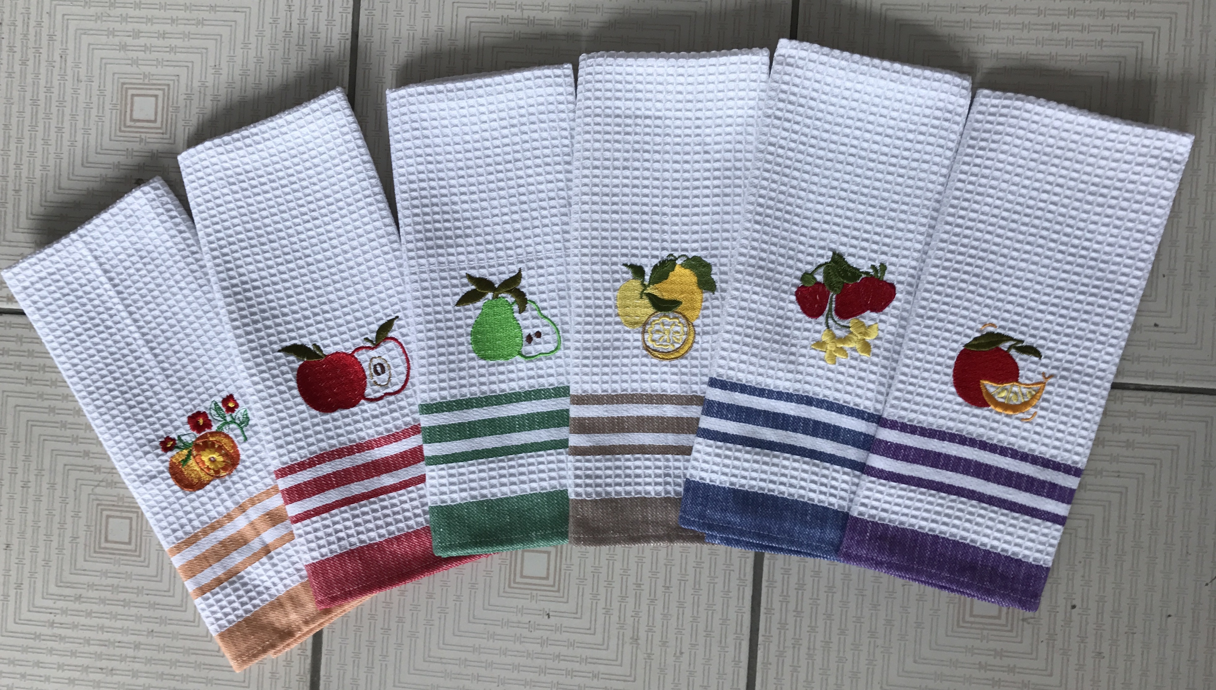 Embroidery Waffle Cotton Kitchen Towel
