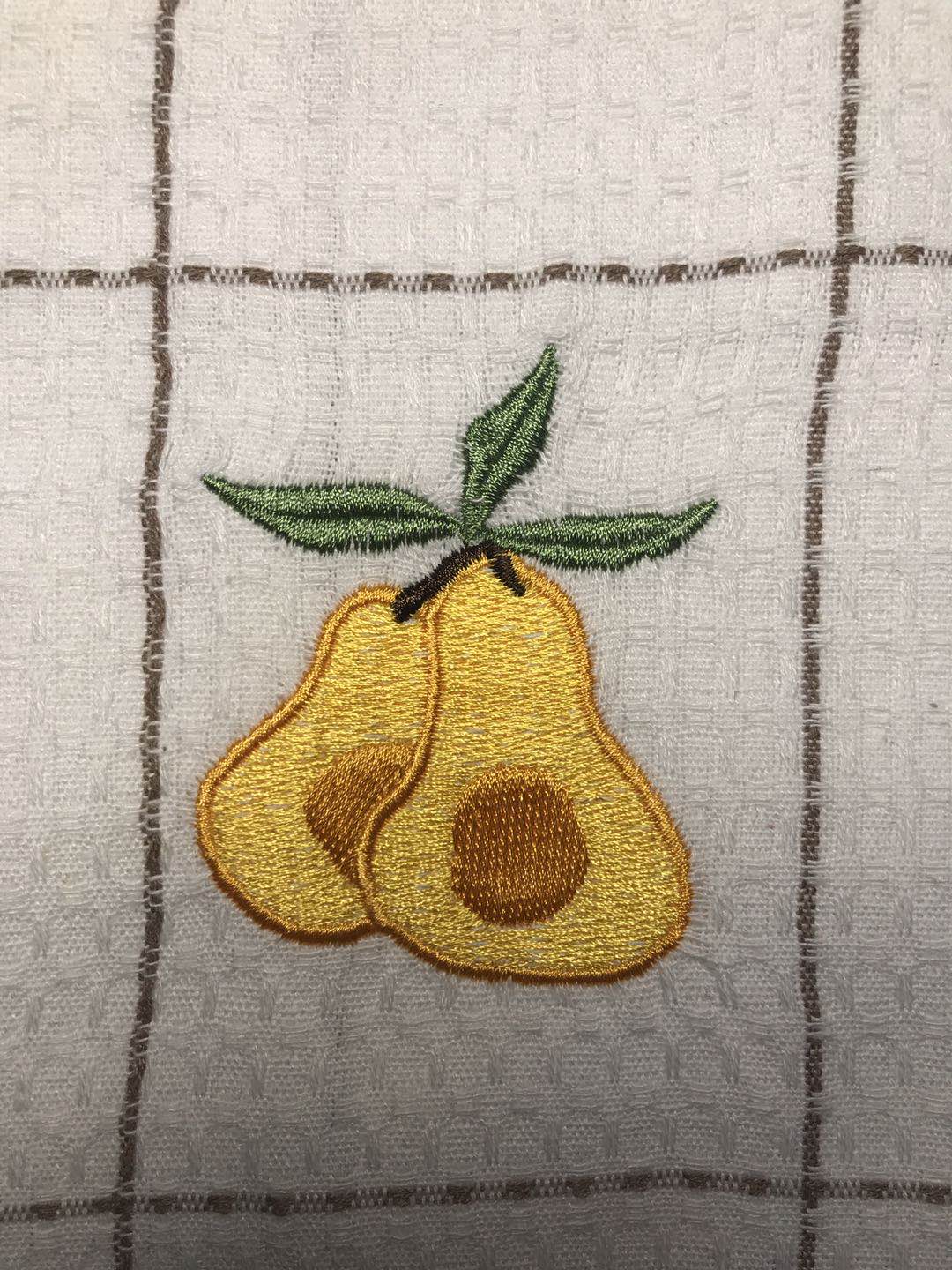 Embroidered Waffle Cotton Kitchen Towel