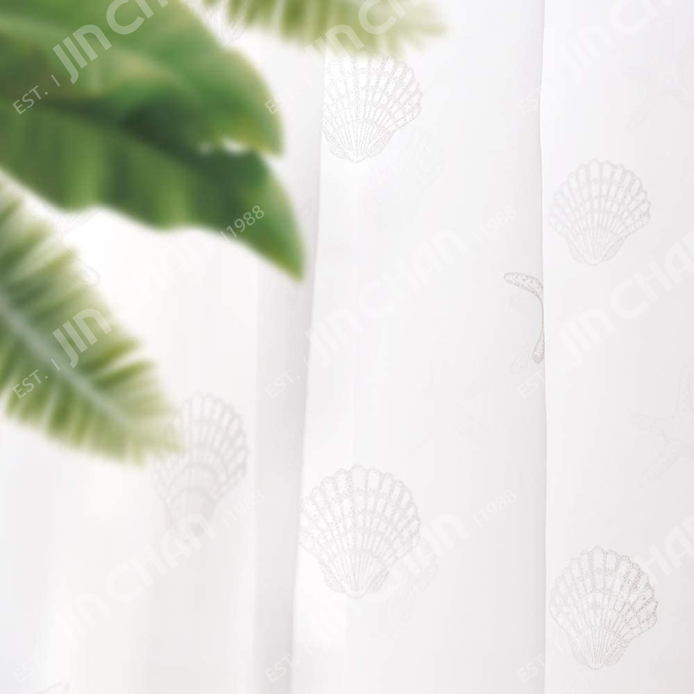 Seashells Pattern Turquoise Nazli Curtains