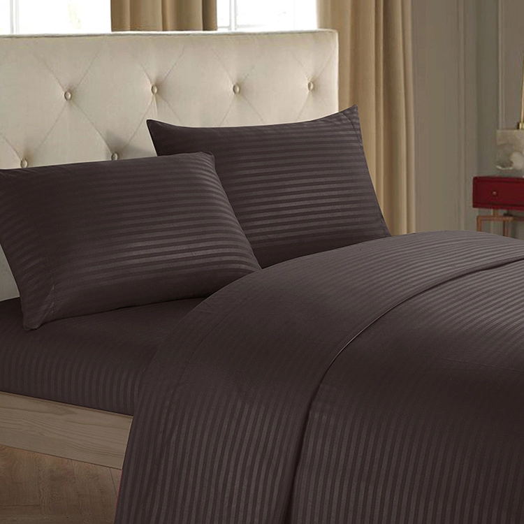 100% Polyester Microfiber Striped Duvet Cover Set