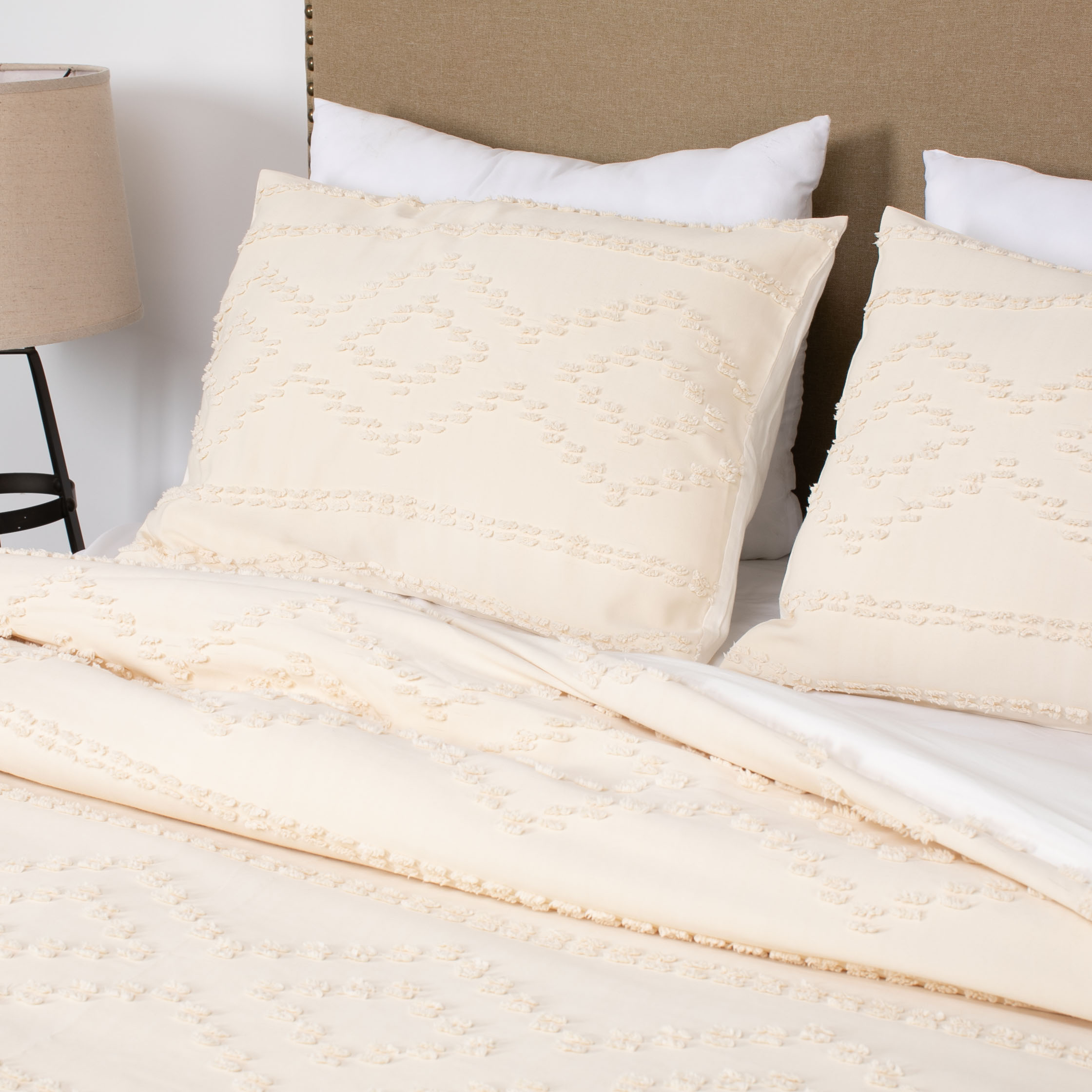 Solid Clipped Jacquard Comforter Set