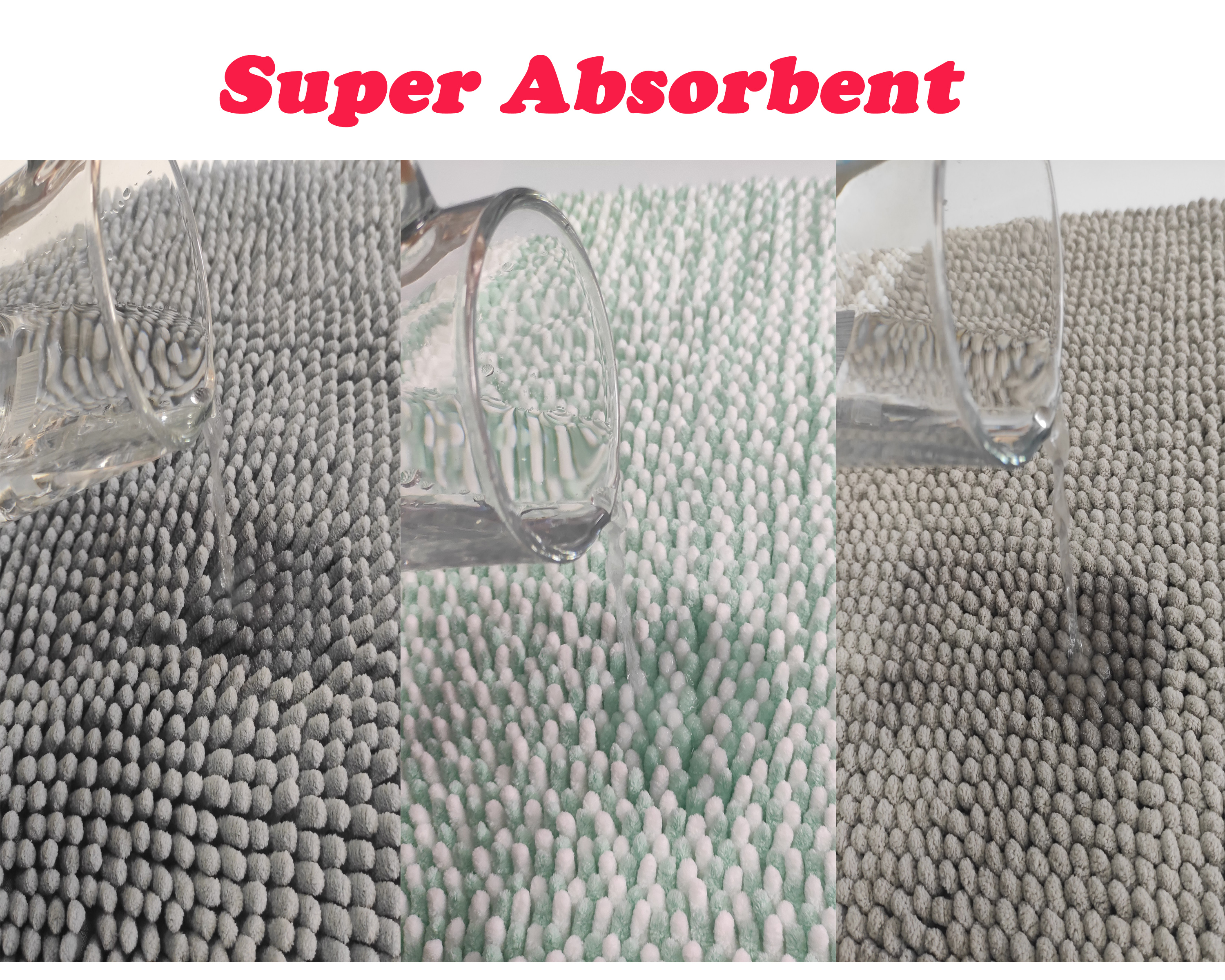 Super Soft Pretty White Chenille Mats