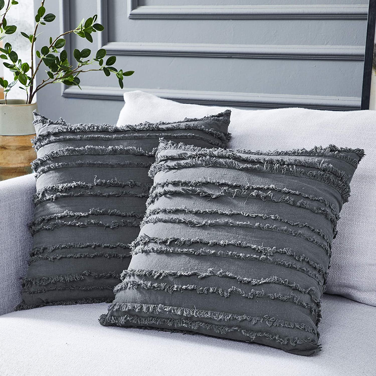 Jacquard Cushion Cover - Luxury Faux Fur Pillow Case