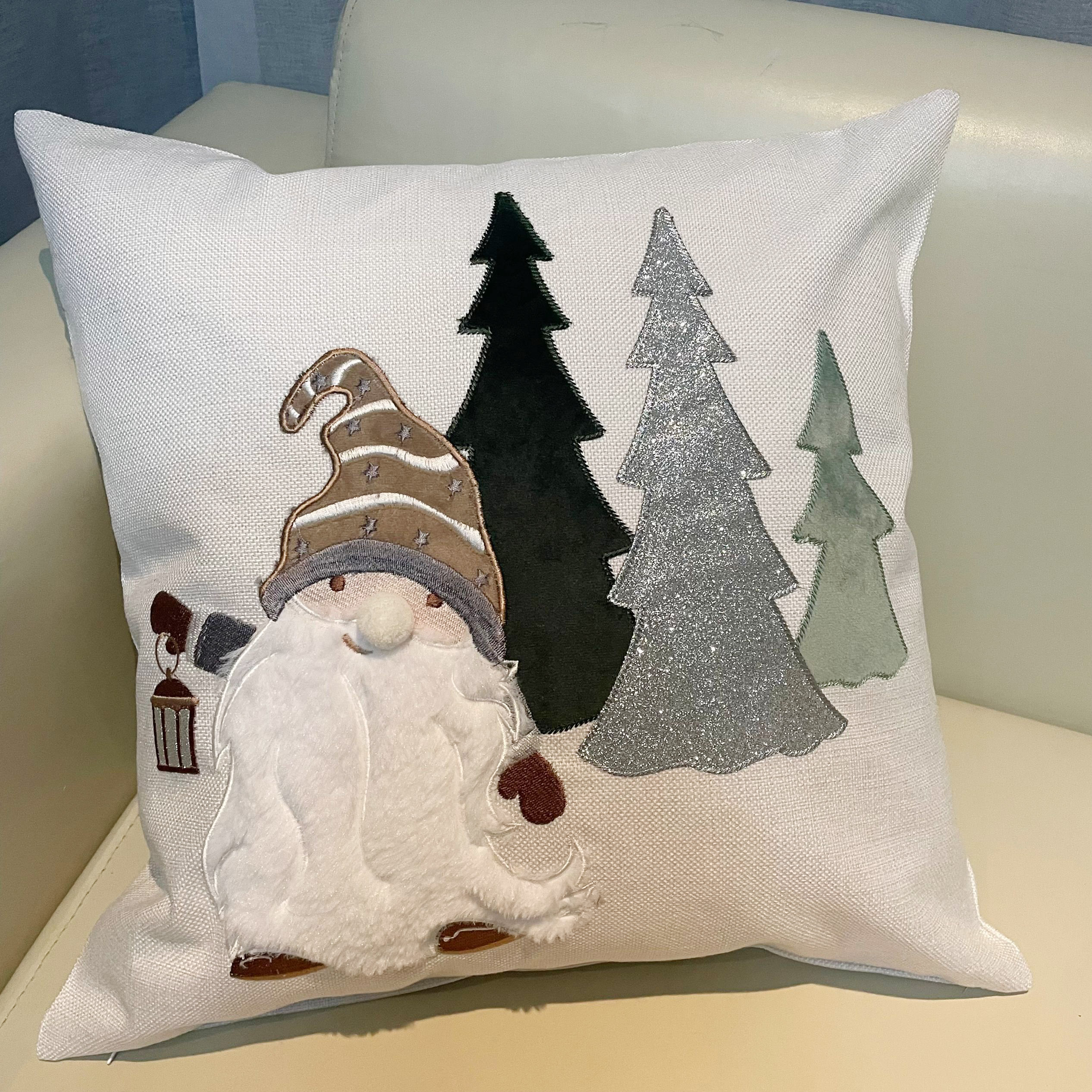 Patchwork Embroidery Cushion with Runner