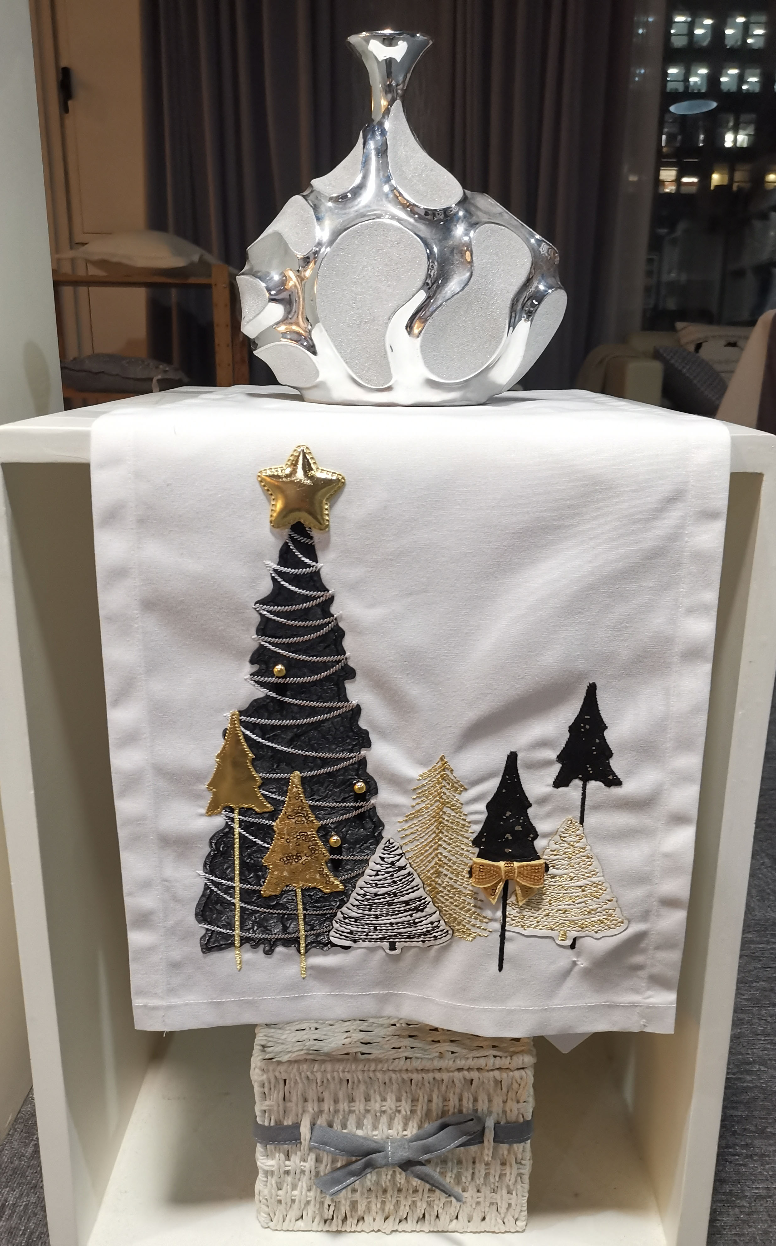 Christmas Tree Patch Embroidery Cushion